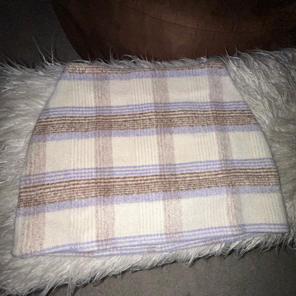 Ivory Multi Plaid Mini Skirt